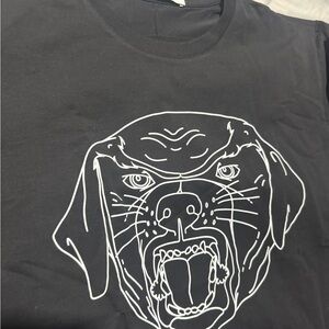 Givenchy Black and White Dog Line Art T-Shirt